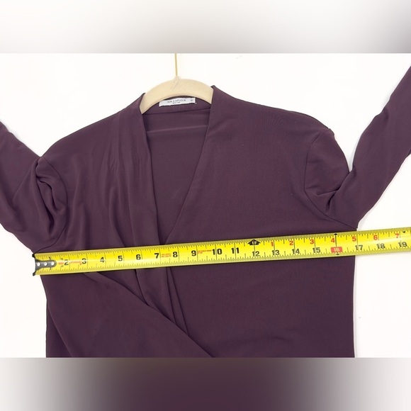 MM Lafleur Deneuve Faux Wrap Top Womens XS Stretch Quiet Luxury Old Money Office - Picture 8 of 10